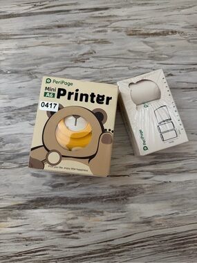 New PeriPage Mini A6 Printer - Beige with Yellow Accents